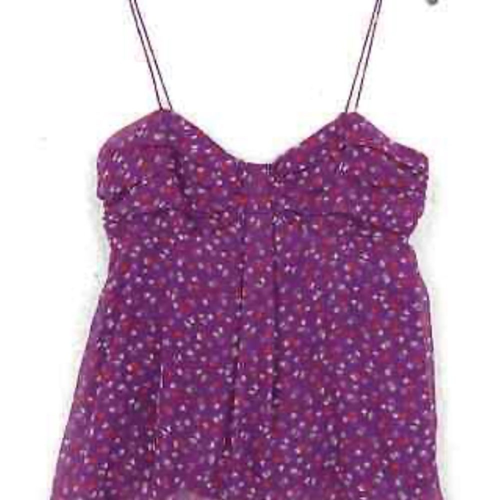 American Eagle women’s purple floral spaghetti strap tank top Size Medium